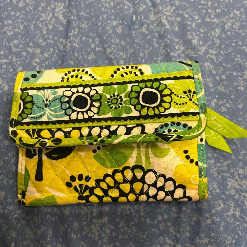 Vera Bradley Green, Yellow, and Blue Floral Wallet